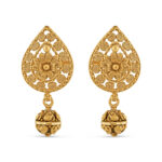 This stunning 22ct Gold Drop Earring For Ladies | Rosettes Collection is the perfect accessory for any special occasion. Crafted using the traditional dye