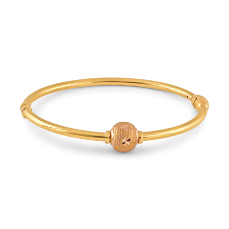 22ct Gold Beautiful Bangle with Rose Gold | 2.4 Size | Glow collection