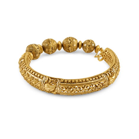 22ct Gold Kada With Antique Finish | Rosettes Collection | Heavyweigh