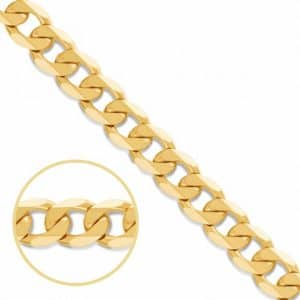 9ct Yellow Gold Large Solid Italian Made Classic Curb Chain - 7mm - Gents